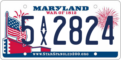 MD license plate 5AX2824