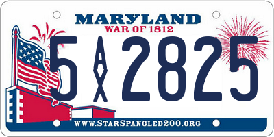 MD license plate 5AX2825