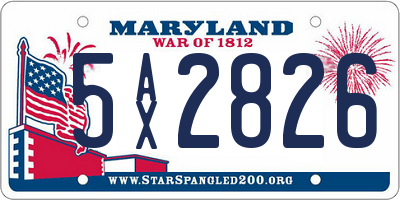 MD license plate 5AX2826