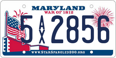 MD license plate 5AX2856