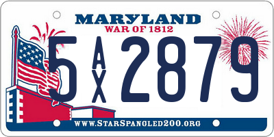 MD license plate 5AX2879