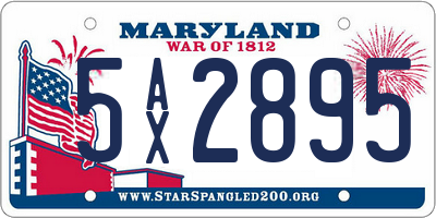 MD license plate 5AX2895