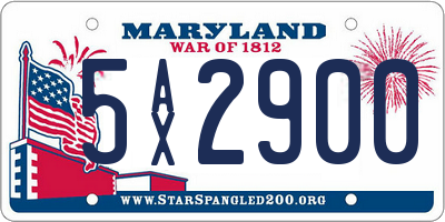 MD license plate 5AX2900