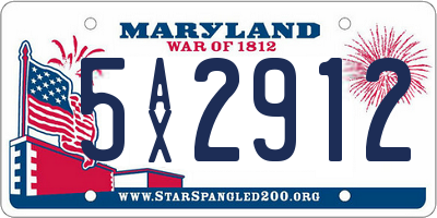 MD license plate 5AX2912