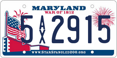 MD license plate 5AX2915