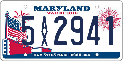 MD license plate 5AX2941
