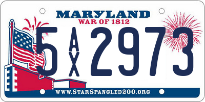MD license plate 5AX2973