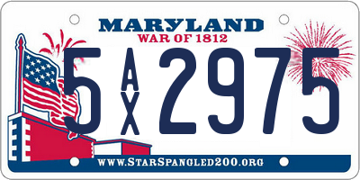MD license plate 5AX2975