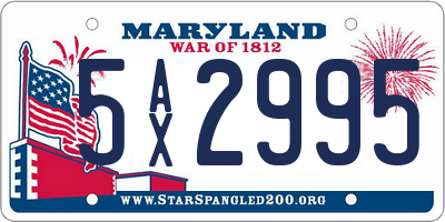 MD license plate 5AX2995