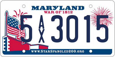 MD license plate 5AX3015