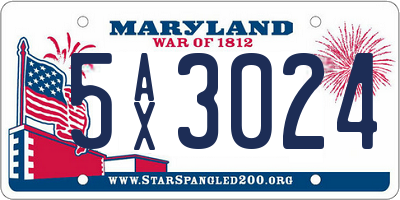 MD license plate 5AX3024