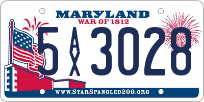 MD license plate 5AX3028