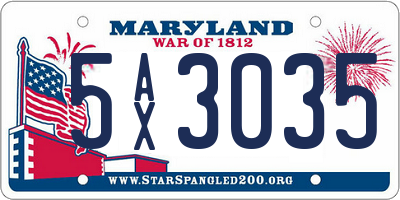 MD license plate 5AX3035