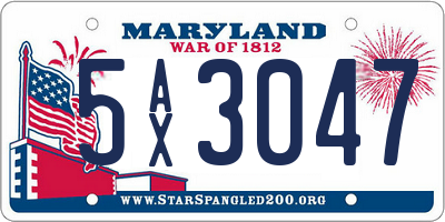 MD license plate 5AX3047