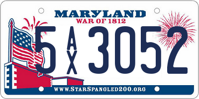 MD license plate 5AX3052