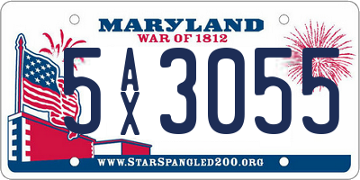 MD license plate 5AX3055