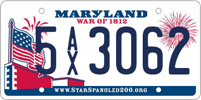 MD license plate 5AX3062