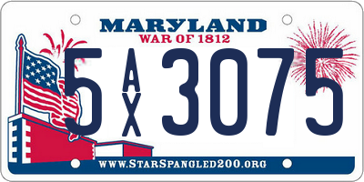 MD license plate 5AX3075