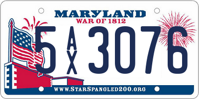 MD license plate 5AX3076