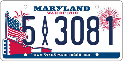 MD license plate 5AX3081