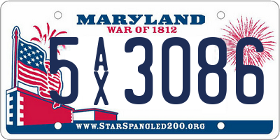 MD license plate 5AX3086