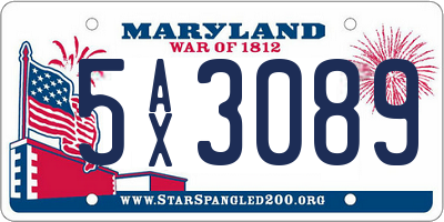 MD license plate 5AX3089