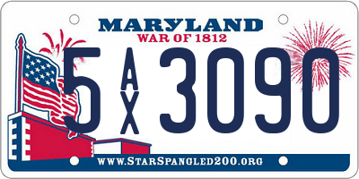 MD license plate 5AX3090