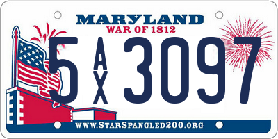 MD license plate 5AX3097