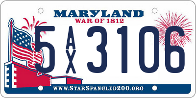MD license plate 5AX3106