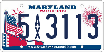 MD license plate 5AX3113
