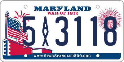 MD license plate 5AX3118
