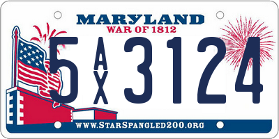 MD license plate 5AX3124