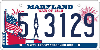 MD license plate 5AX3129