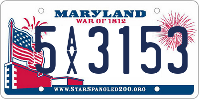 MD license plate 5AX3153
