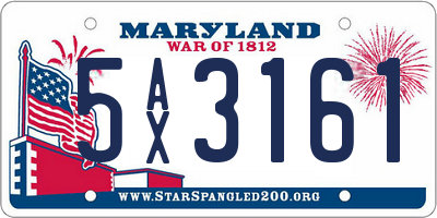 MD license plate 5AX3161