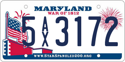 MD license plate 5AX3172