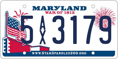 MD license plate 5AX3179