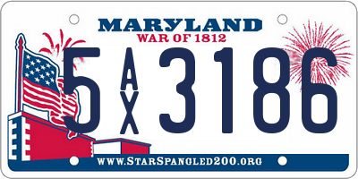 MD license plate 5AX3186