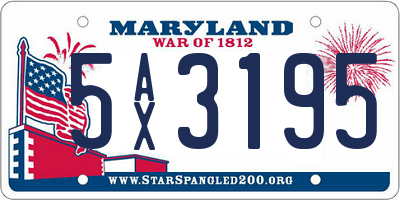 MD license plate 5AX3195