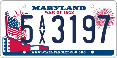 MD license plate 5AX3197