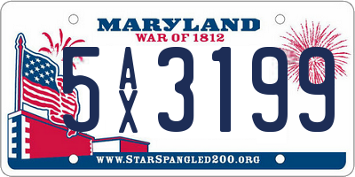 MD license plate 5AX3199