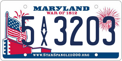 MD license plate 5AX3203
