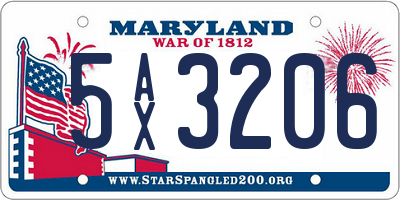 MD license plate 5AX3206