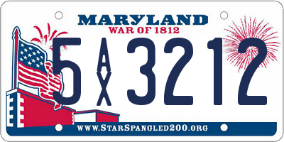 MD license plate 5AX3212