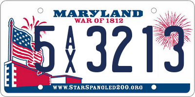 MD license plate 5AX3213