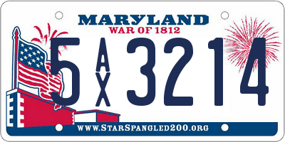 MD license plate 5AX3214