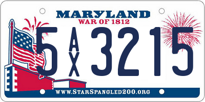 MD license plate 5AX3215