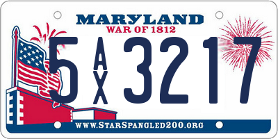 MD license plate 5AX3217