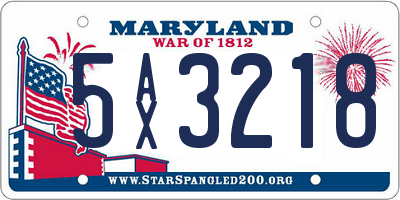 MD license plate 5AX3218