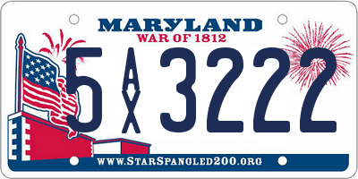 MD license plate 5AX3222